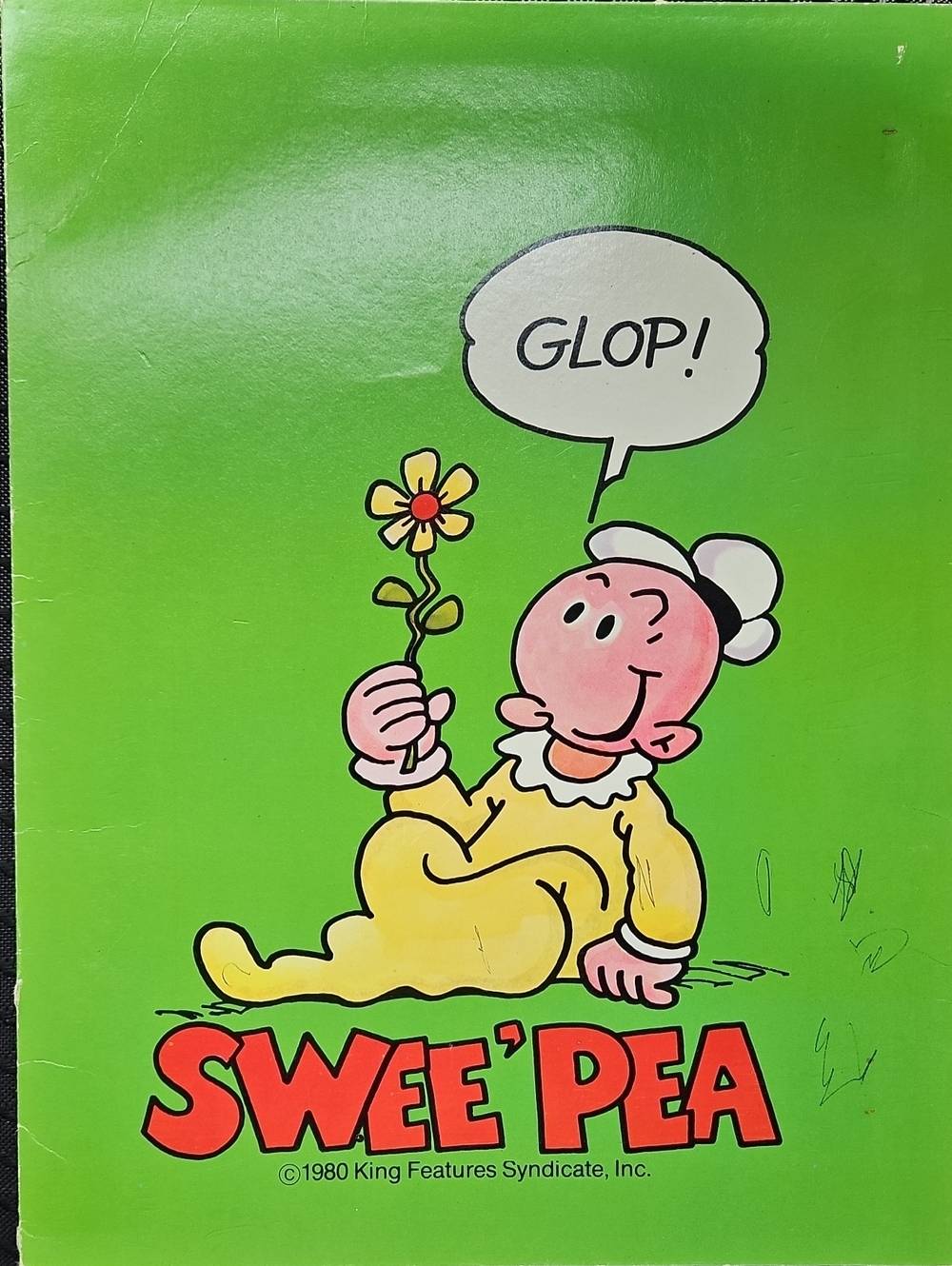 1980 Popeye Swee'Pea 2-Pocket Paper Folder King Features Syndicate Retro School